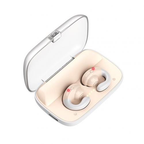 S19 Super Mini Bone Conduction TWS Plus Bluetooth 5.0 Handsfree Wireless Earphones Sport Earbuds For xiaomi huawei iphone: Khaki