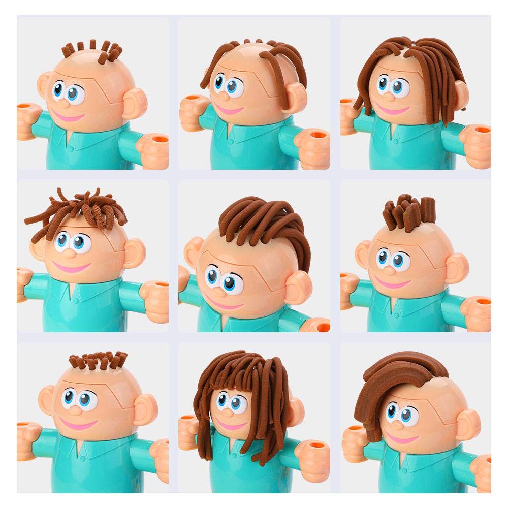 Handgemaakte diy 3d kleuren modder nep kapper kapper rollenspel haar groeien knippen kam plasticine gereedschapsset