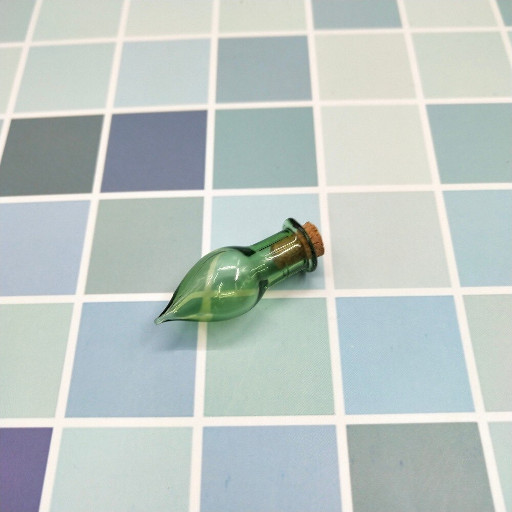 80Pcs Waterdrop Glas Wens Fles Kurk Lege Sample Potjes Diy Hangers Opslag Flacon Bruiloft Home Decoratie Benodigdheden: green