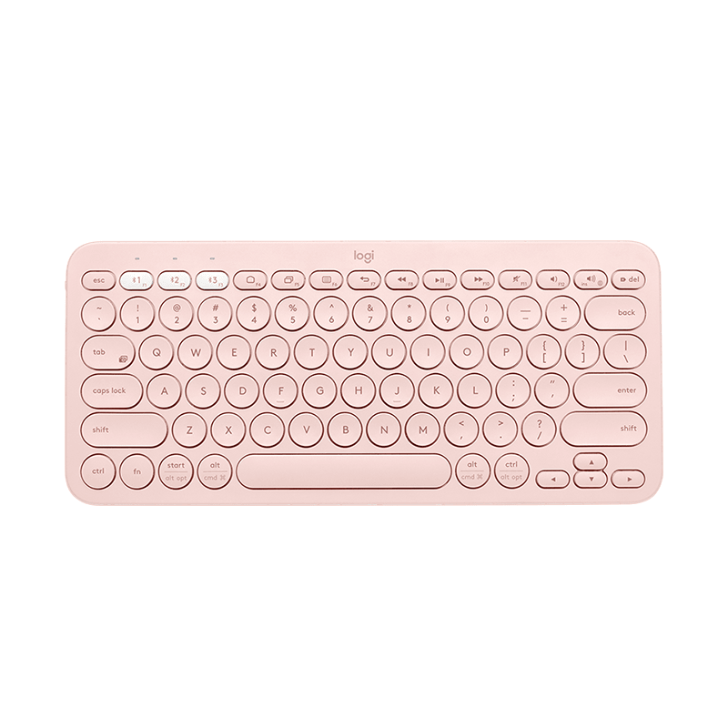 Logitech K380 Drahtlose Bluetooth-Tastatur für mehrere Geräte, tragbare, ultradünne Tastaturen für Windows, Mac, Chrom, iOS und Android: Rosa