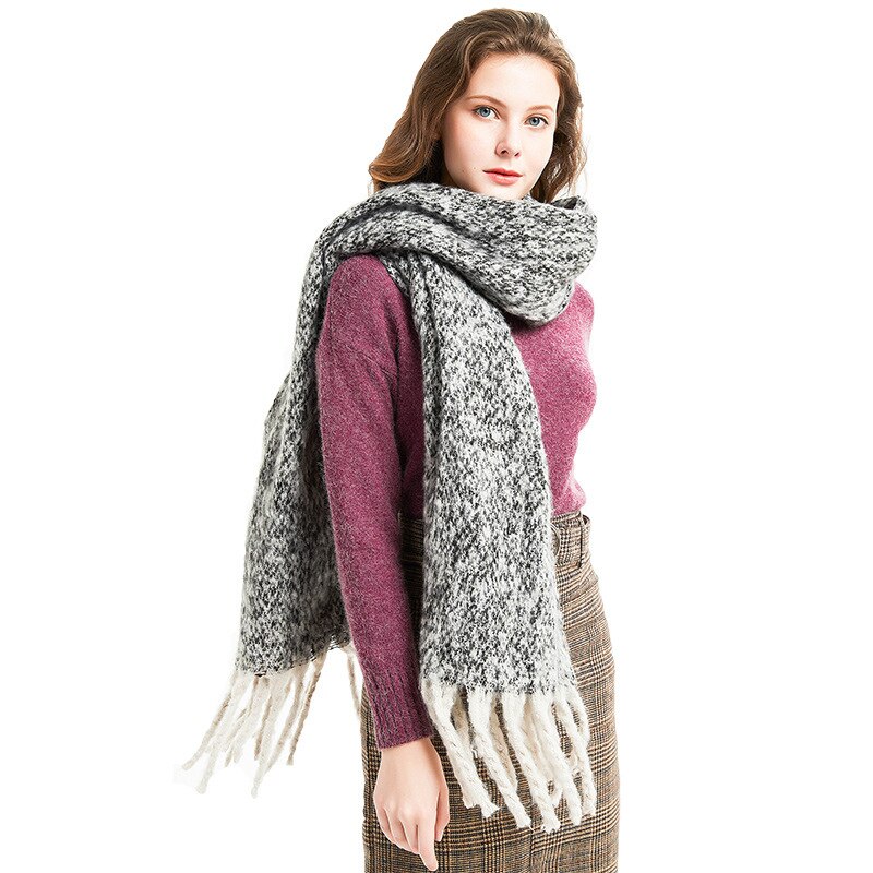 Gros sable gland pince fleur couleur correspondant écharpe châle épaississement écharpe écharpe femmes hiver Sjaals Voor Dames femmes écharpe