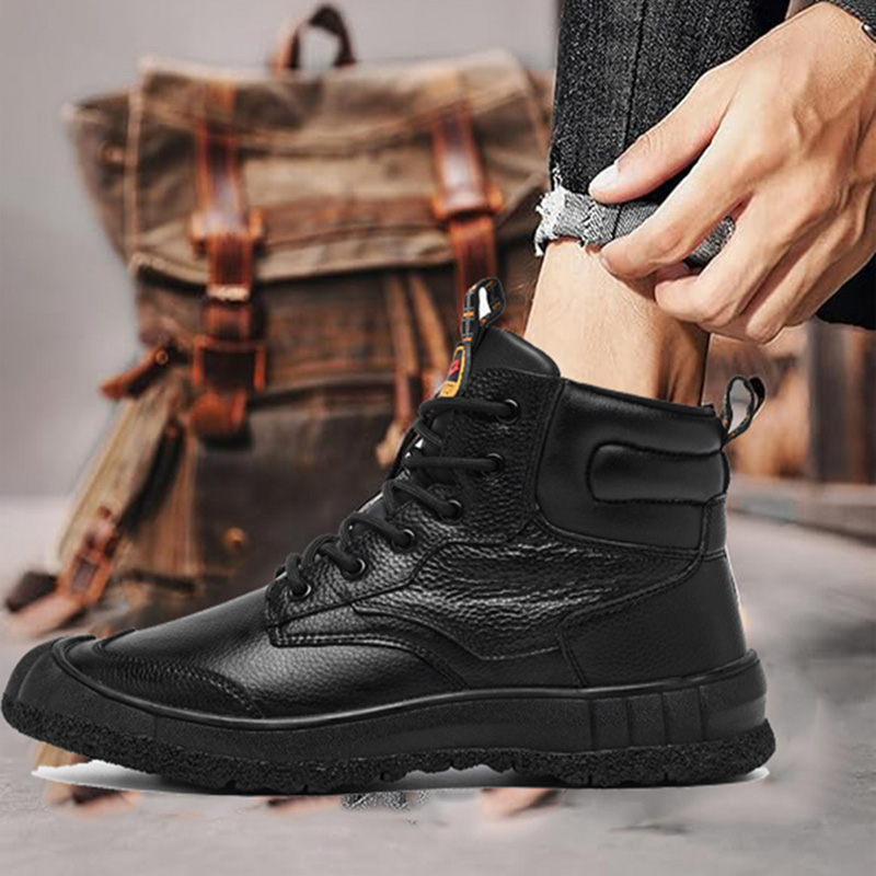 Motorradstiefel schwarz Motorrad Reitschuhe Herren Motorrad Reiten Knöchel Typ Schuhe Schutzstiefel vier Jahreszeiten Botas Moto