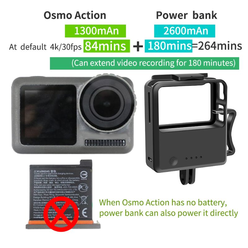 Mobiele Power Bank Batterij Oplader Usb-oplaadkabel Voor DJI Osmo Action