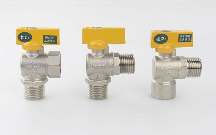 1Pc 1/2" BSP Male Female Triangular Angle Valve High Flow Natural Fuel Gas LPG Water Heater 1.6Mpa -20C to 100C Degree