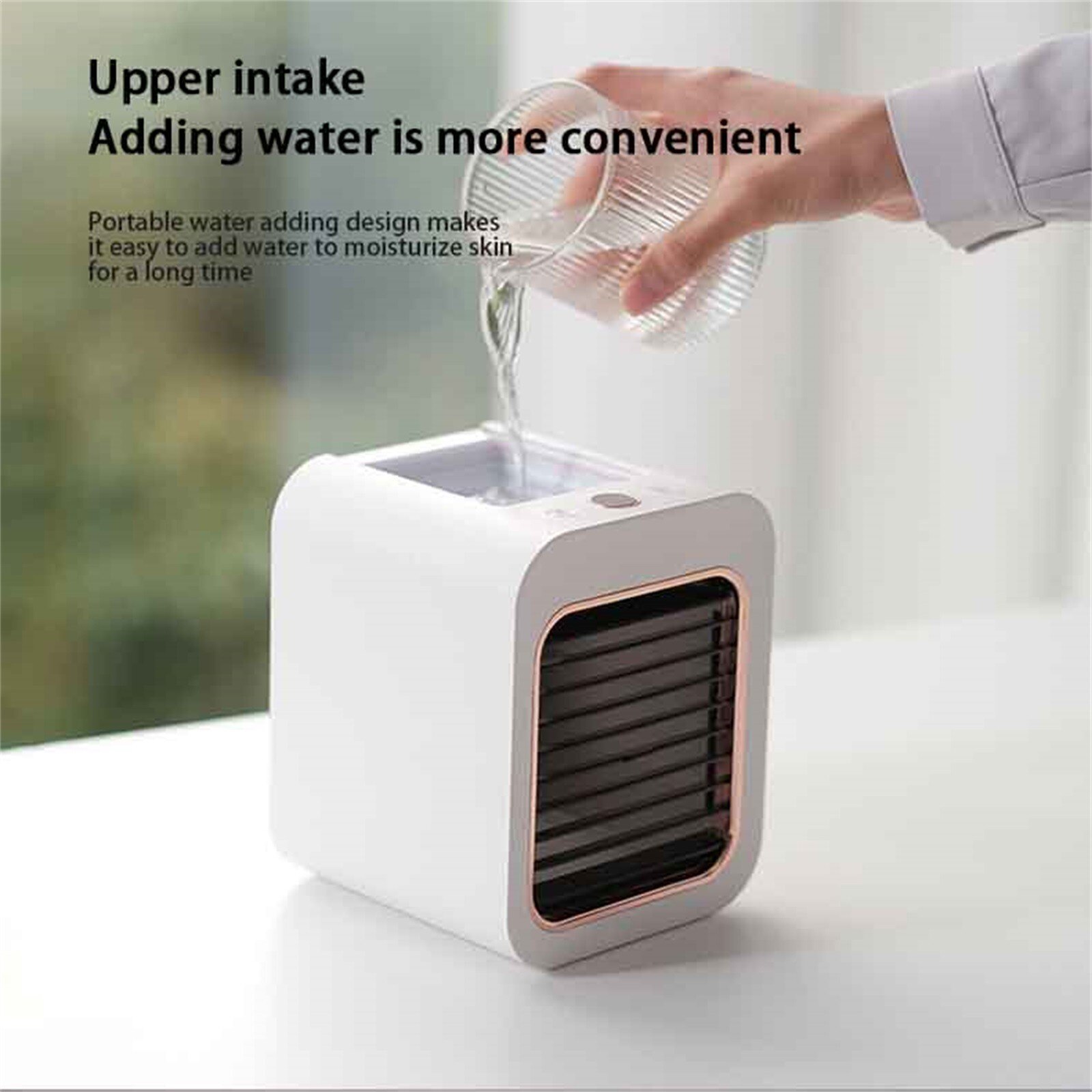 USB Mini Portable Air Conditioner Humidifier Air Cooler Fan Mini Desktop Multifunction Summer Upgraded Mute Cooling Fan