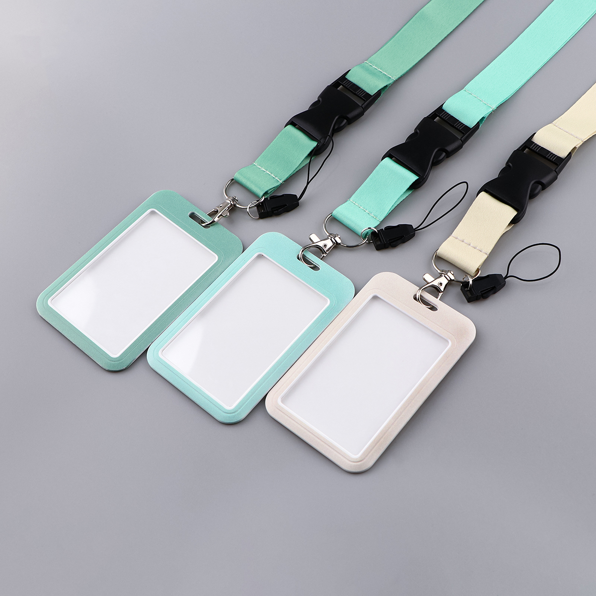 Pure Color Neck Strap ID Holders Lanyards Keychain Student Badge Holder Hang Rope Lariat Lanyard Mobile Phone Accessories