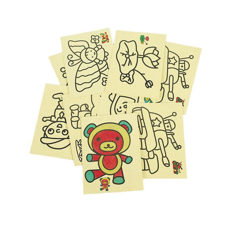 Diy Handmade Color Sand Painting Children Art Color Paper Painting Sand Picture Painting Crafts Graffiti N2H6