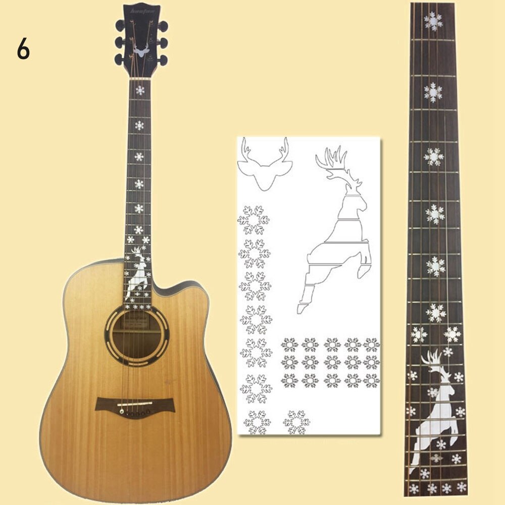 1 PC Ultra Thin Sticker Cross Inlay Decals Fretboard Sticker for Electric Acoustic Guitar Bass Guitarra Accessories: type4