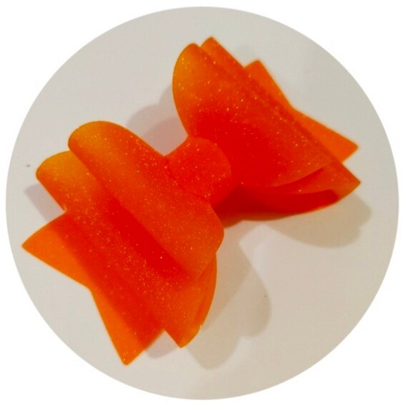 3,5 zoll Wasserdicht Prinzessin Griffe Gelee BöGen Haar BöGen Haarnadeln tanzen Party Bogen Haar Clip matt Strukturierte funkeln BöGen: Orange