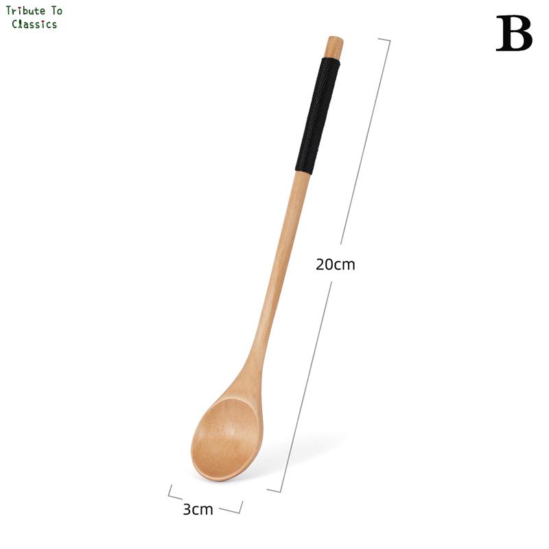 Kleine 1Pc Holz Tee Löffel Lange Kaffee Löffel Teelöffel Holz Honig Nachtisch Löffel Kaffee Trinken Rührer Teelöffel Geschirr: Silber
