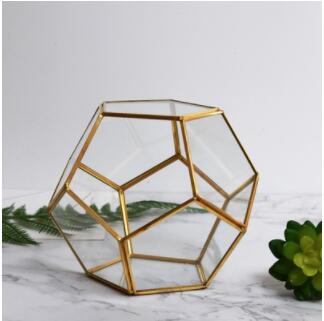 Uregelmæssig glas geometrisk saftig planter vase terrarium beholder diy kasse smykker ringbærer pude til bryllupsdekorationer: 18 x 18 x 15cm