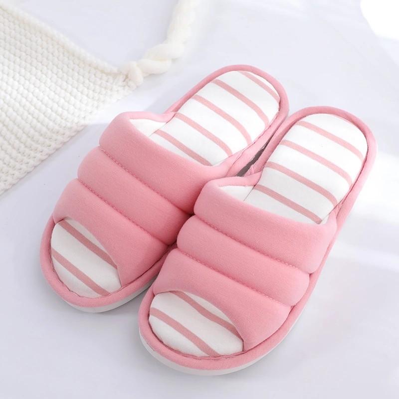 Asifn kvinnor tofflor caterpillar par linne modis öppet hem halkfria män golv tjocksulor fyra säsonger skor sapato feminino: Rosa / 7