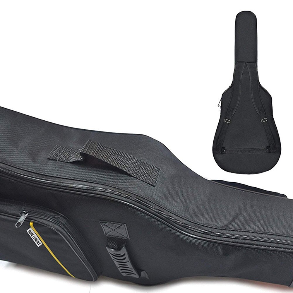 Cubierta Interior suave bolsa de guitarra reforzada funda impermeable grueso bolsillos de transporte acolchado de tamaño completo de tela Oxford cremallera