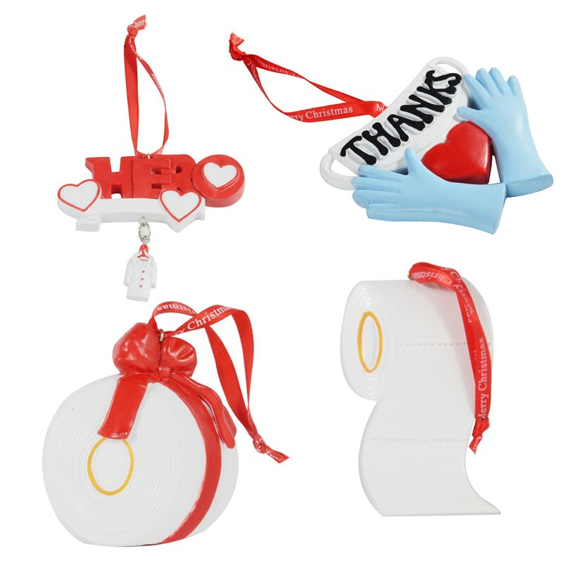 Kersthanger van hars, heldenbrief van de kerstman, kerstboom, decoratief toiletpapier, strik, familiezegen 9*8.5cm