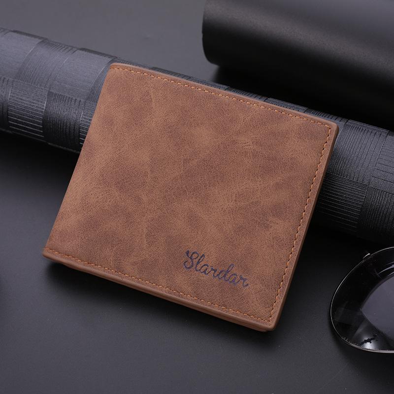 wallets for men short long slim thin for boy men's clutch bag famous billetera men leather purse Card Holder porte feuille homme: Brown  short