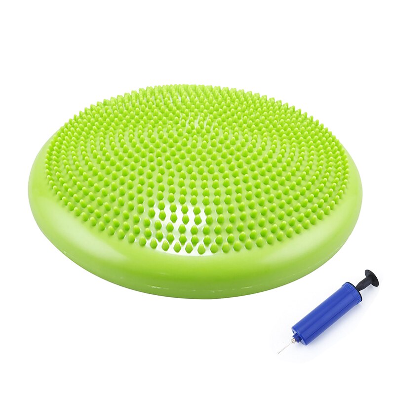 Inflatable Pvc Balance Cushion Balance Plate Thickened Explosion-proof Yoga Balance Ball Trainer 850g Yoga Massage Mat: green