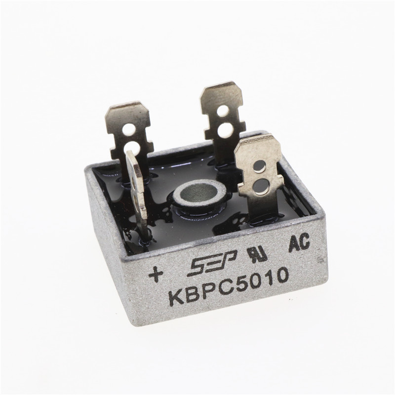 1 sztuk KBPC 5010 1000 V prostownik mostkowy 50 wzmacniacz 50A metalowa obudowa 1000 V mostek diodowy Super modna podkoszulka sprzedaż