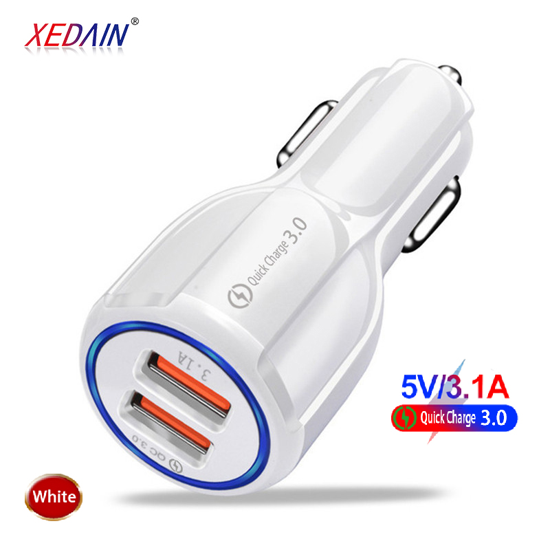 3.1A Auto Micro Usb Charger Quick Charge3.0 Mobiele Telefoon Oplader 2 Port Usb Snelle Auto-oplader Adapter Voor Iphone Samsung huawei