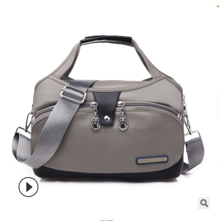 casual large capacity Oxford cloth portable single shoulder women's messenger bag female bag waterproof handbag: Light champagne