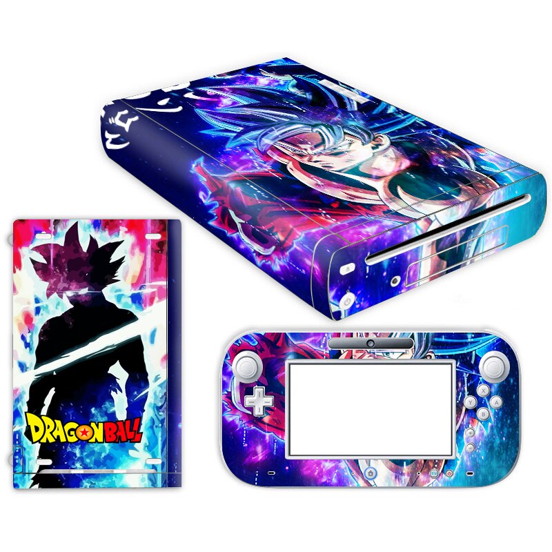 Pegatina de piel de Super Dragon Ball Z Goku para Nintendo Wii U funda de consola con controles remotos para Nintend wii u etiqueta engomada