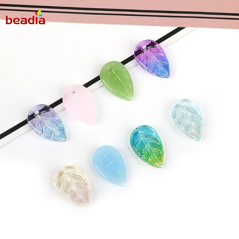 18x11mm Czech Glass Leaf Beads Jewelry Making Supply Czech Leaf Beads DIY Earring Finding Clothing Supplies 20pcs/bag