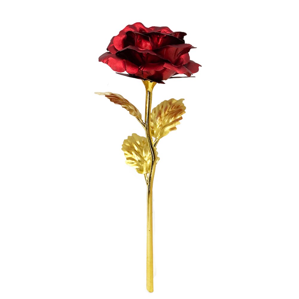 Alla hjärtans dag rosblomma 24k guldfolie rosblomma guldpläterad ros dekorativ bästa rosbukett: Röd