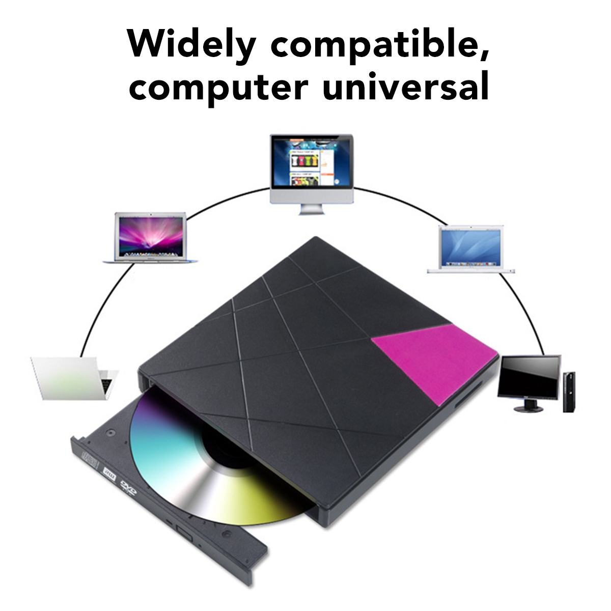 External DVD RW VCD CD Drive USB3.0 Writer Drive Burner U Disk/SD/TF Reader Player Phone Charging For PC Laptop Optical Drives
