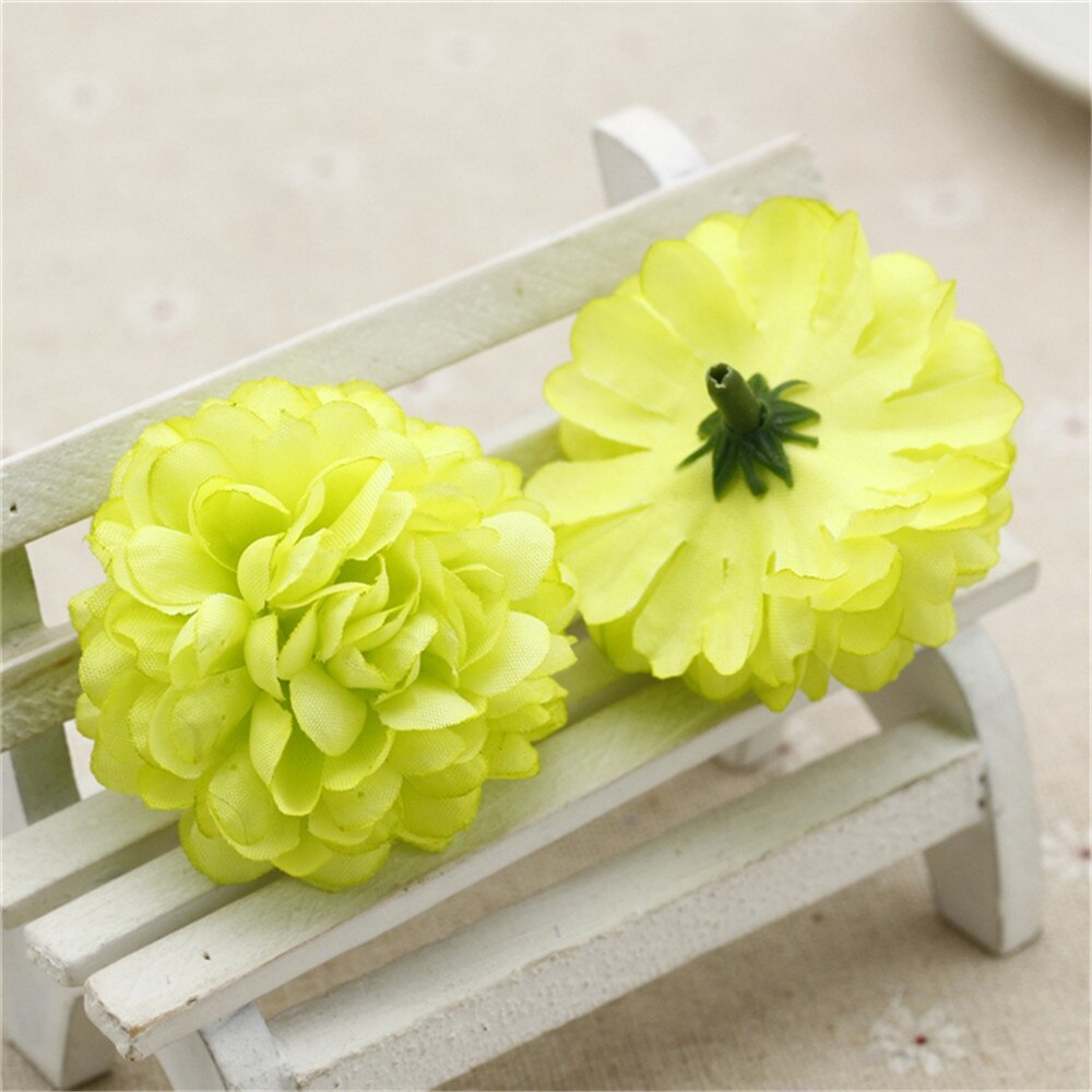 Chenap-pompon à œillet artificiel en soie | Tête de fleurs pour décoration de voiture de mariage, fournitures de fleuriste décoratives diy, fleurs