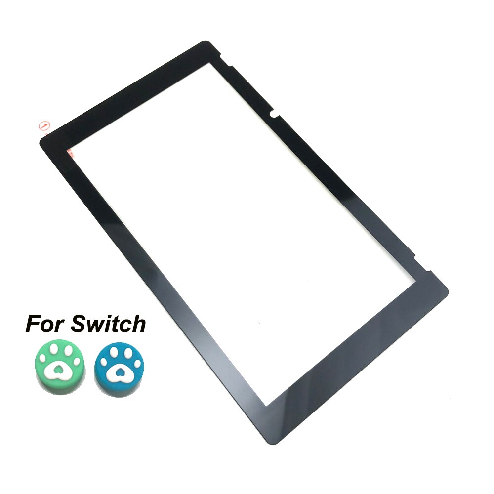 Protetor de tela de toque de vidro temperado película protetora capa completa guarda para nintendo lite ns mini nintend switch caso + thump grip: Black for Switch