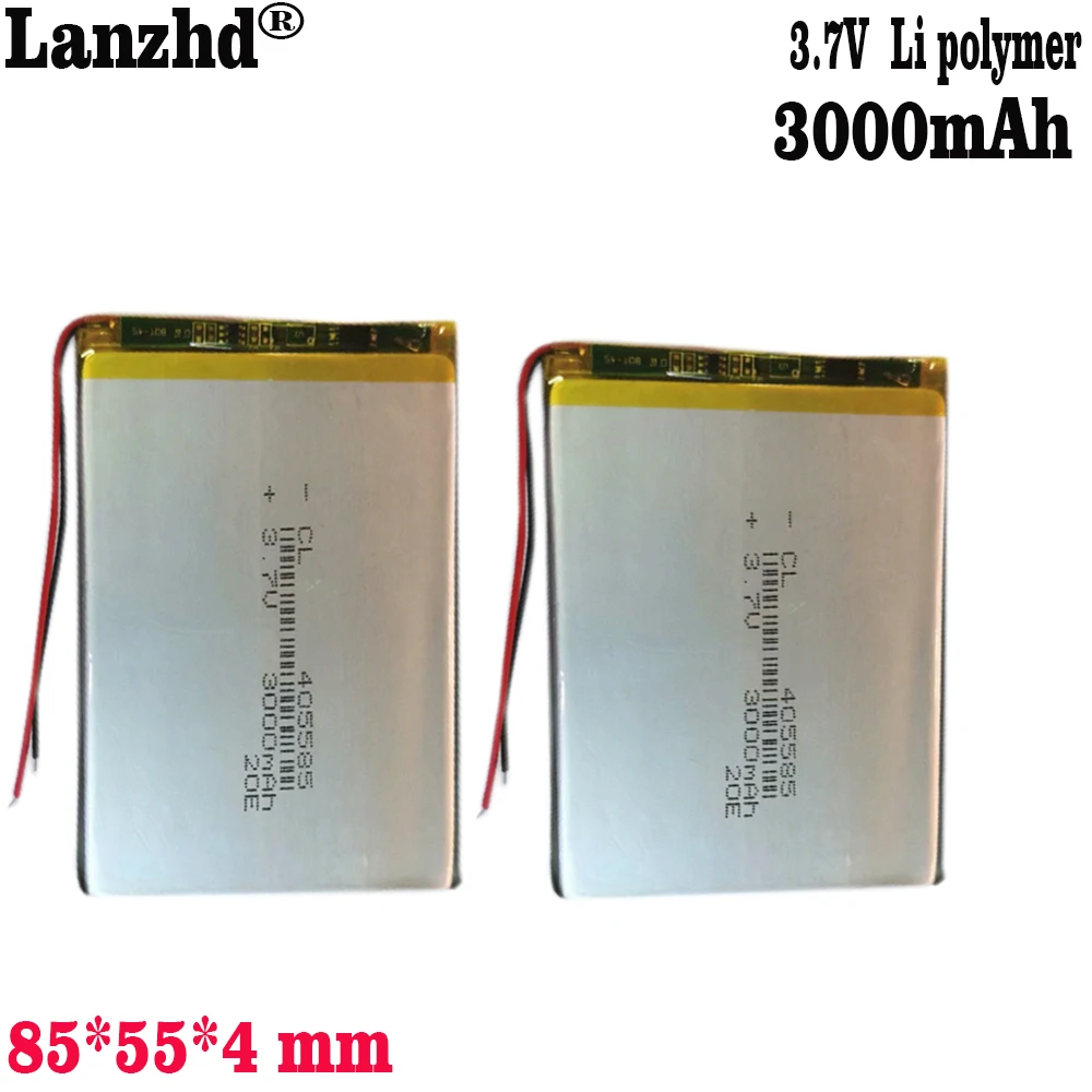 1-10szt 405585 3000mAh 3.7V bateria litowo-polimerowa bateria Lipo do Power Bank Tablet PC PAD Laptop Notebook klawiatura MID