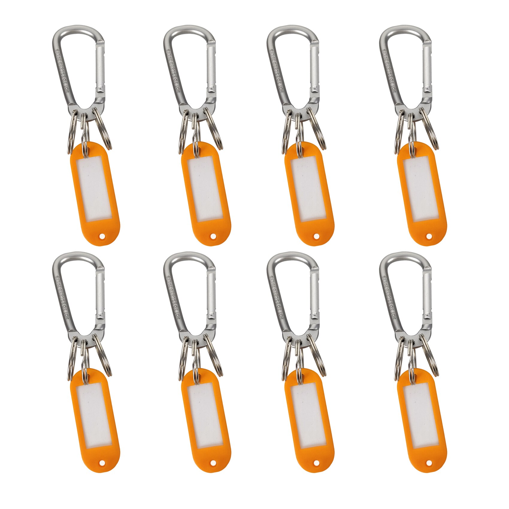 F Aventik 6 couleurs en aluminium d-forme mousqueton pince boucle 6cm avec 3 porte-clés 1 étiquette nominative Multi usage pour randonnée porte-clés: gray of 8pcs