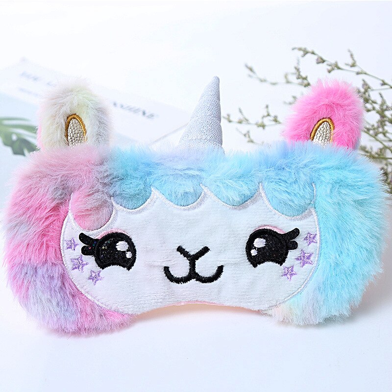 Dessin animé 1 pièces Mayitr licorne masque pour les yeux variété masque de sommeil en peluche ombre pour les yeux couverture masque pour les yeux approprié pour voyage maison en peluche: 15