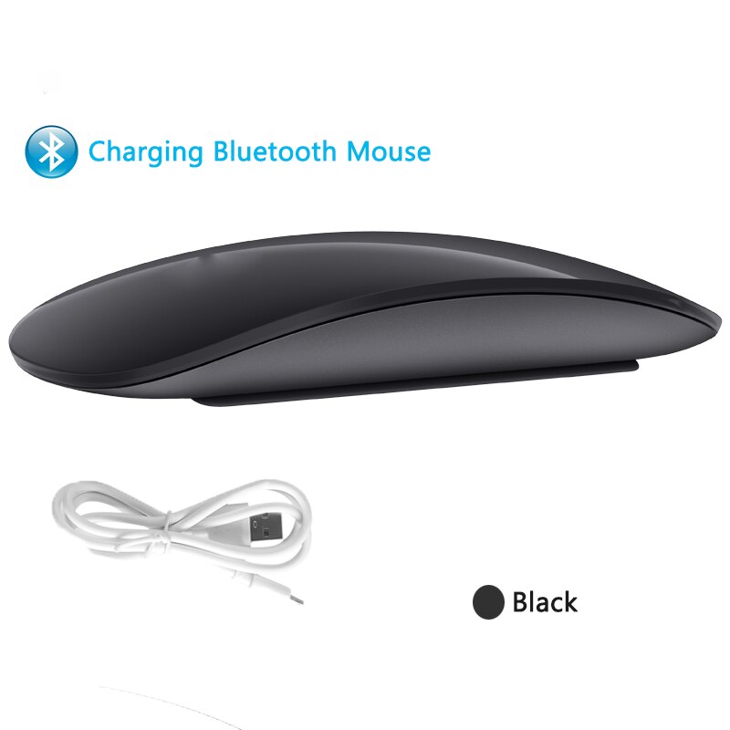 Bluetooth Mouse Arc Touch Magic Mouse Ultra Thin Wireless Ergonomic Silent Mice Rechargeable Optical Mause For Laptop Macbook: Black Magic Mouse 2