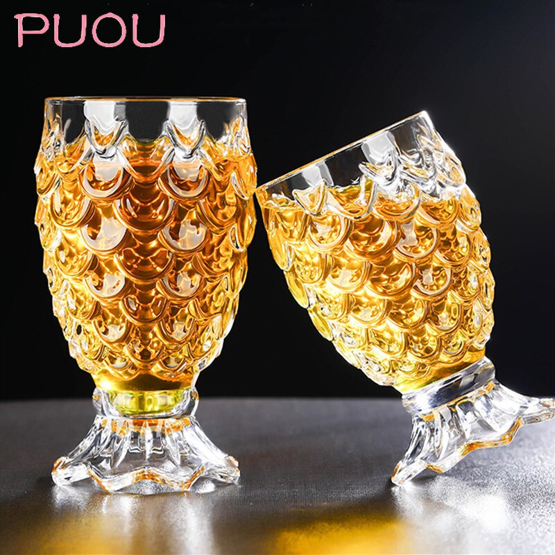 Crystal Bier Glas Helder Ananas Vormige Whiskey Glazen Bruiloft Drinken Glas Drinkware Tumbler Set Voor Water Wijn