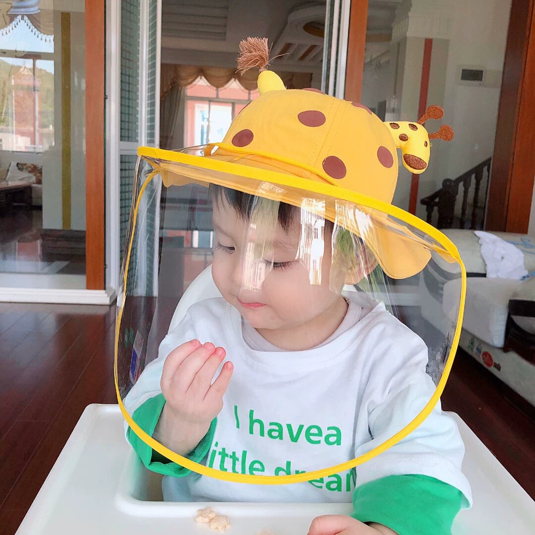 Neonato ragazzo cappello da sole estate bambini bambini secchiello berretto occhio visiera protezione maschera rimovibile anti-saliva copertura parasole Visage