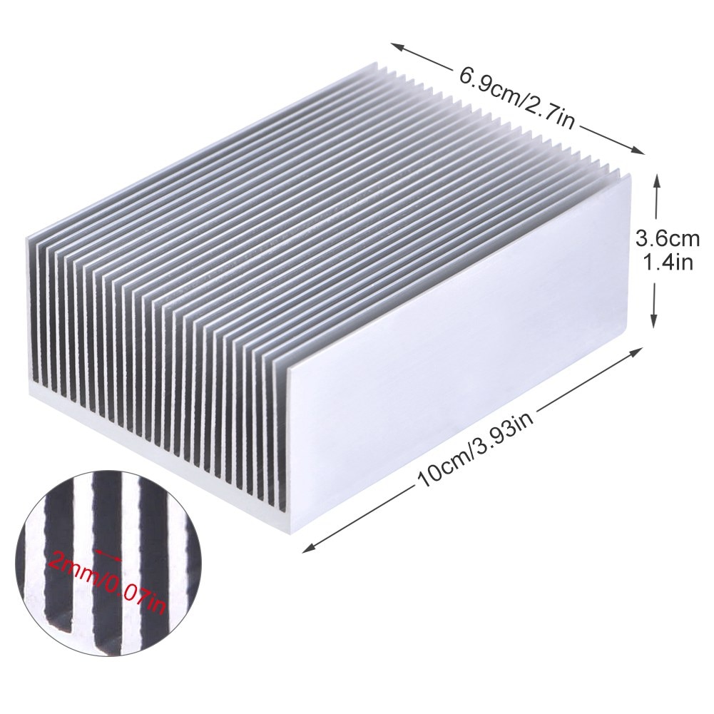 High Power 100x69x36mm Radiator Aluminum Heatsink Extruded Heat Sink For Electronic LED Power Amplifier Cooler Cooling