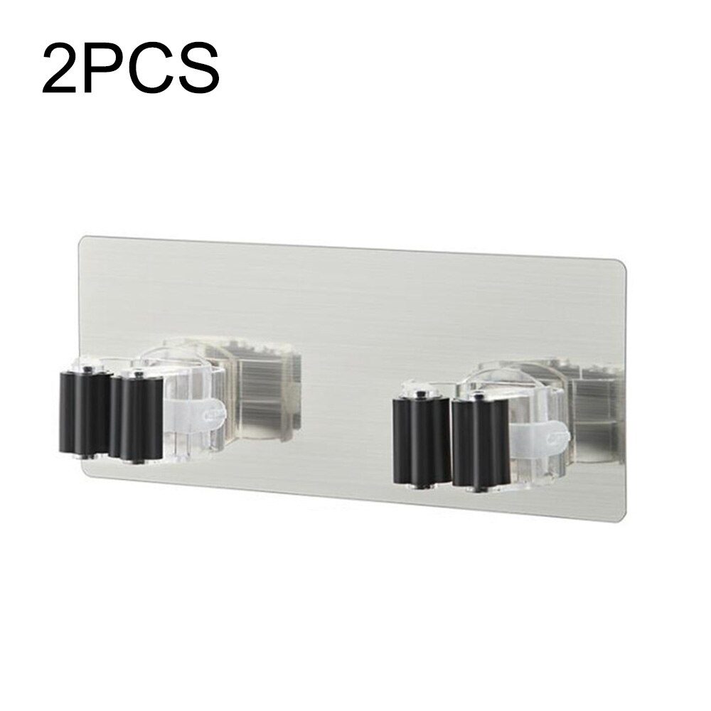 Pince à balai adhésive pour montage mural, support de salle de bain, outils ménagers, fournitures de vie, 2 pièces: Multicolor 2PCS A5