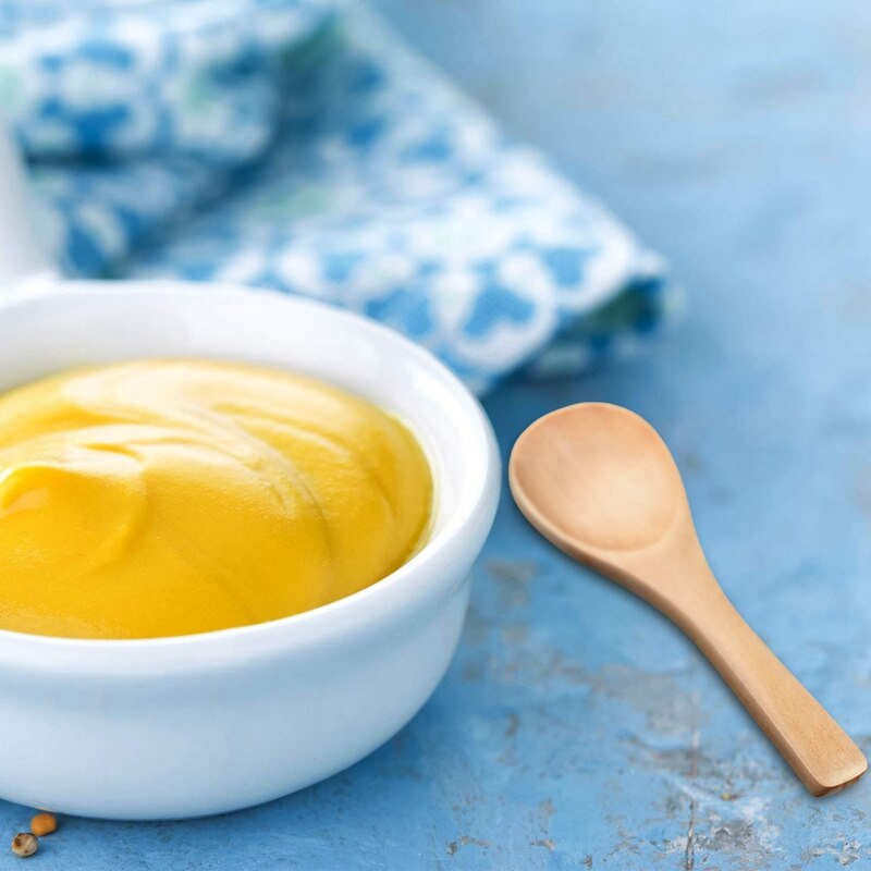 30 Pieces Small Wooden Spoons Mini Nature Wooden Spoons Mini Tasting Spoons Condiments Salt Spoons for Kitchen Cooking Seasoning