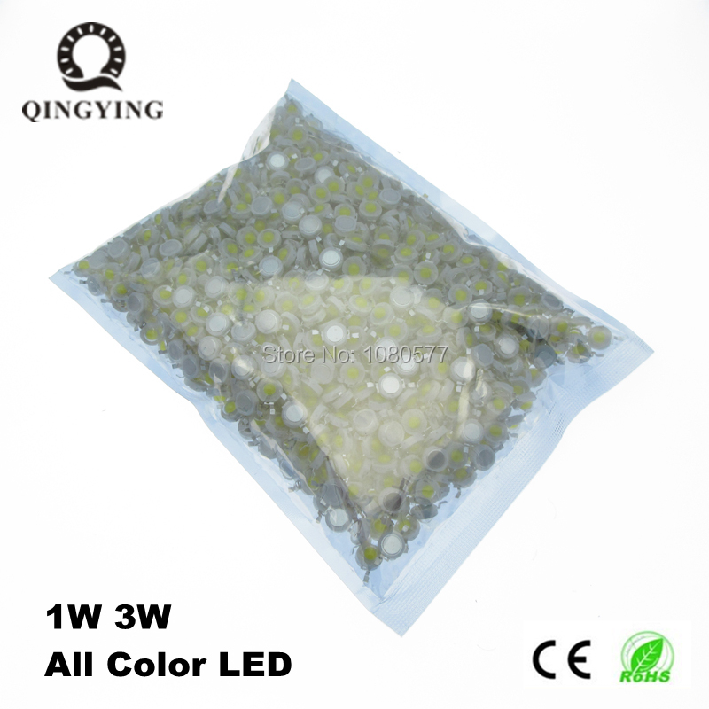 500 Uds. Bombilla LED de alta potencia 1W 3W Chips SMD blanco cálido fresco rojo azul amarillo verde foco LED Epistar COB Chip de diodo
