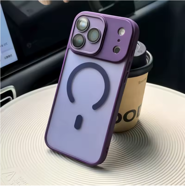 Original Matte Clear Lens Protect For Magsafe Phone Case For iPhone 17 17 Air 17Pro 17 Pro Max Magnetic Wireless Charge Cover: PURPLE / iPhone17