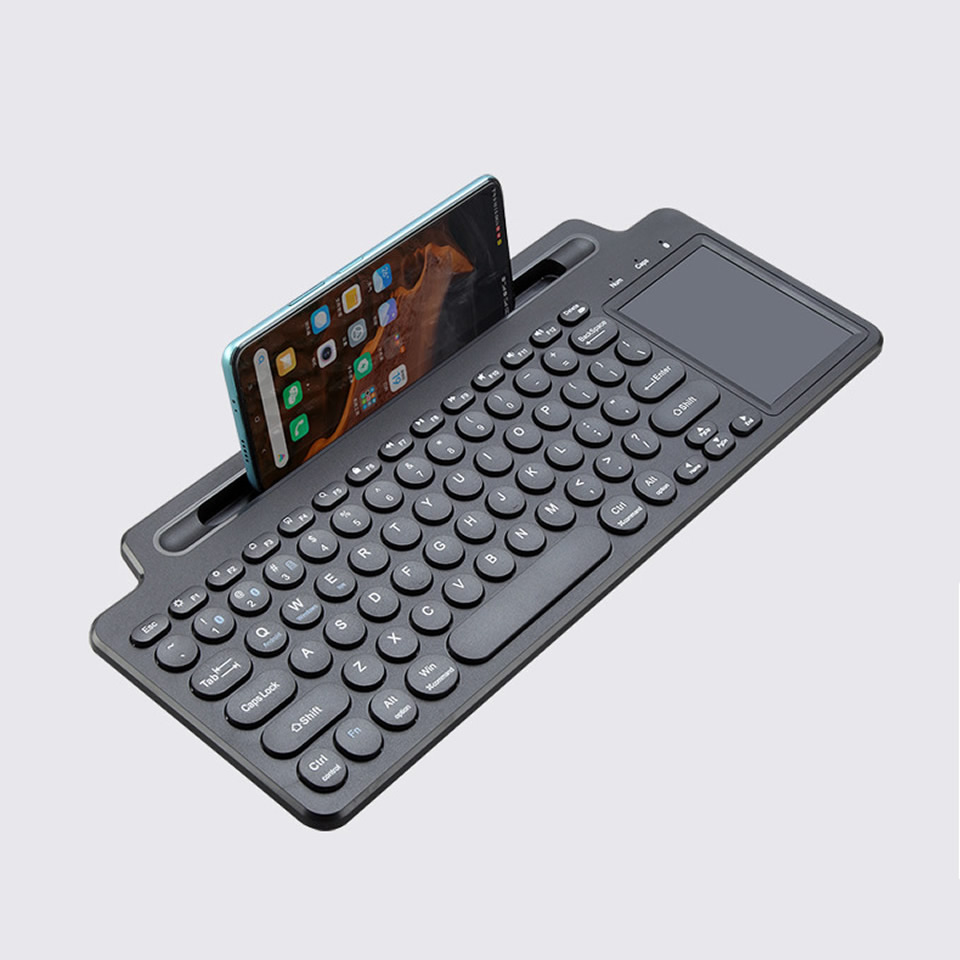 Wireless Keyboard Bluetooth Keyboard Mouse Card Slot Numeric Keypad for Android IOS Desktop Laptop PC Gamer: BROWN