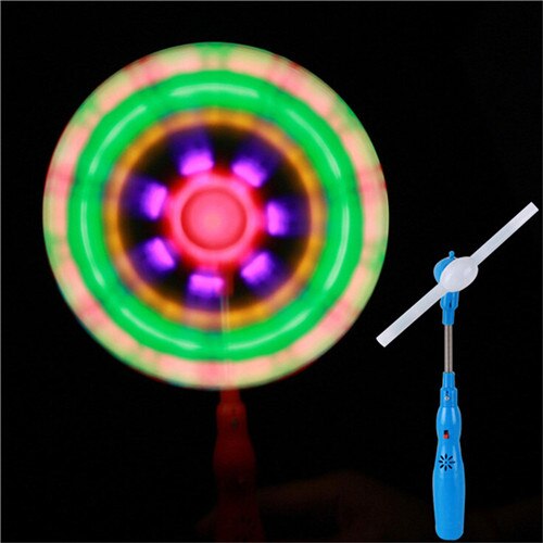 1Pcs Led En Muziek Regenboog Windmolens Knipperlicht Up Spinning Windmolen Gloeit Speelgoed Kinderen Beste Cadeau