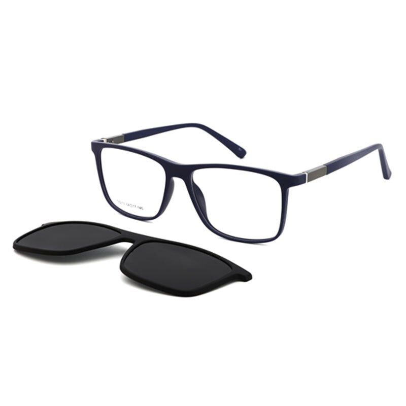 Gafas de sol magnéticas para mujer y hombre, lentes de sol polarizadas cuadradas con Clip 2 en 1 TR90 para pantalla de ordenador,: T6213 C1