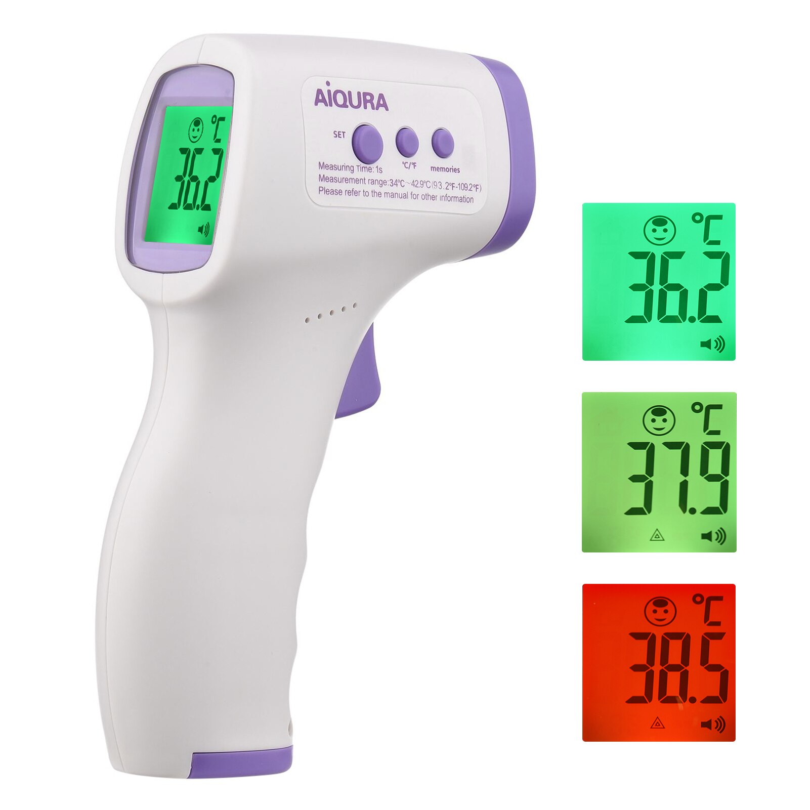 Digital Infrared Forehead Thermometer Body Temperature Measuring Gauge Fever Alarm °C/℉ Switchable Thermometer