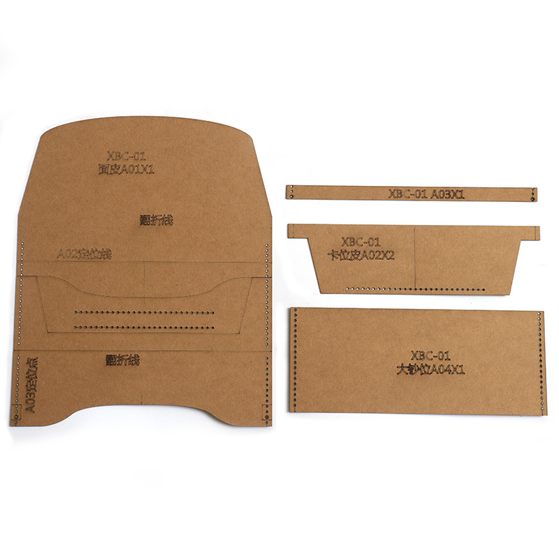 1 conjunto molde de papel kraft diy, modelo novo para homens e mulheres, embreagens, carteira, couro, padrão artesanal, faça você mesmo, estêncil, padrão de costura, 9.5*19.5cm