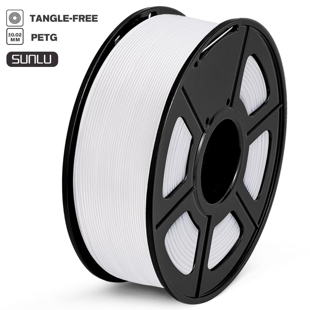 Filament PETG 1kg 1.75mm tolérance +/-0.02mm haute résistance 100% sans bulle FDM matériel d'impression 3D 320 m/rouleau couleur blanche