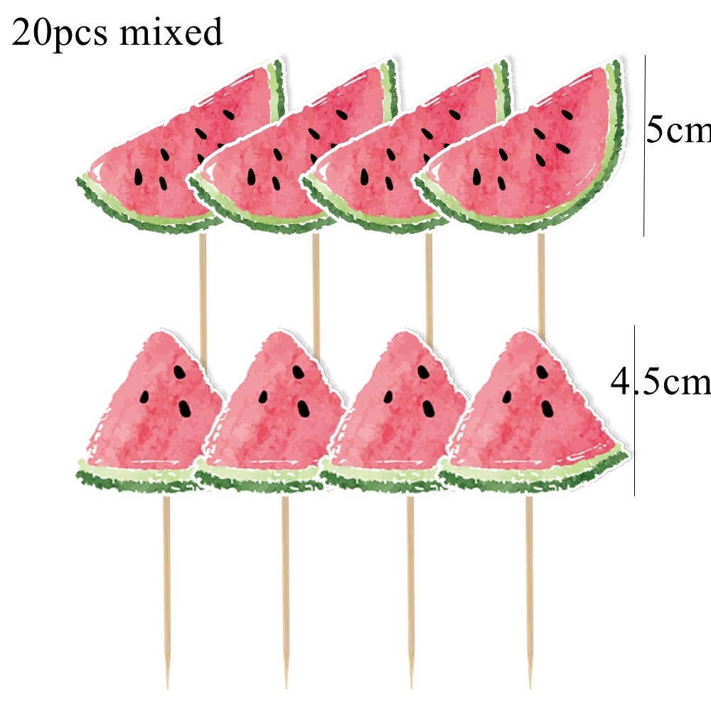1 set watermeloen eco-papieren rietjes hangende banner taarttoppers voor zomerse watermeloen verjaardagsfeest decoratie kinderspullen: Donker kaki