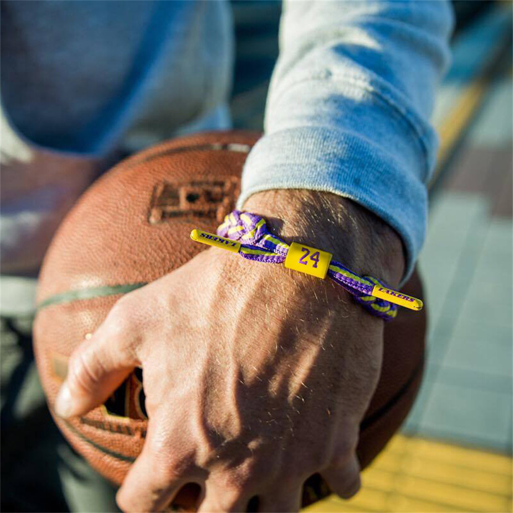 Basketball Player Number Braided Rope Bracelet Baseball Football Volleyball Sport Bangles for Men Adjustable Wristbands