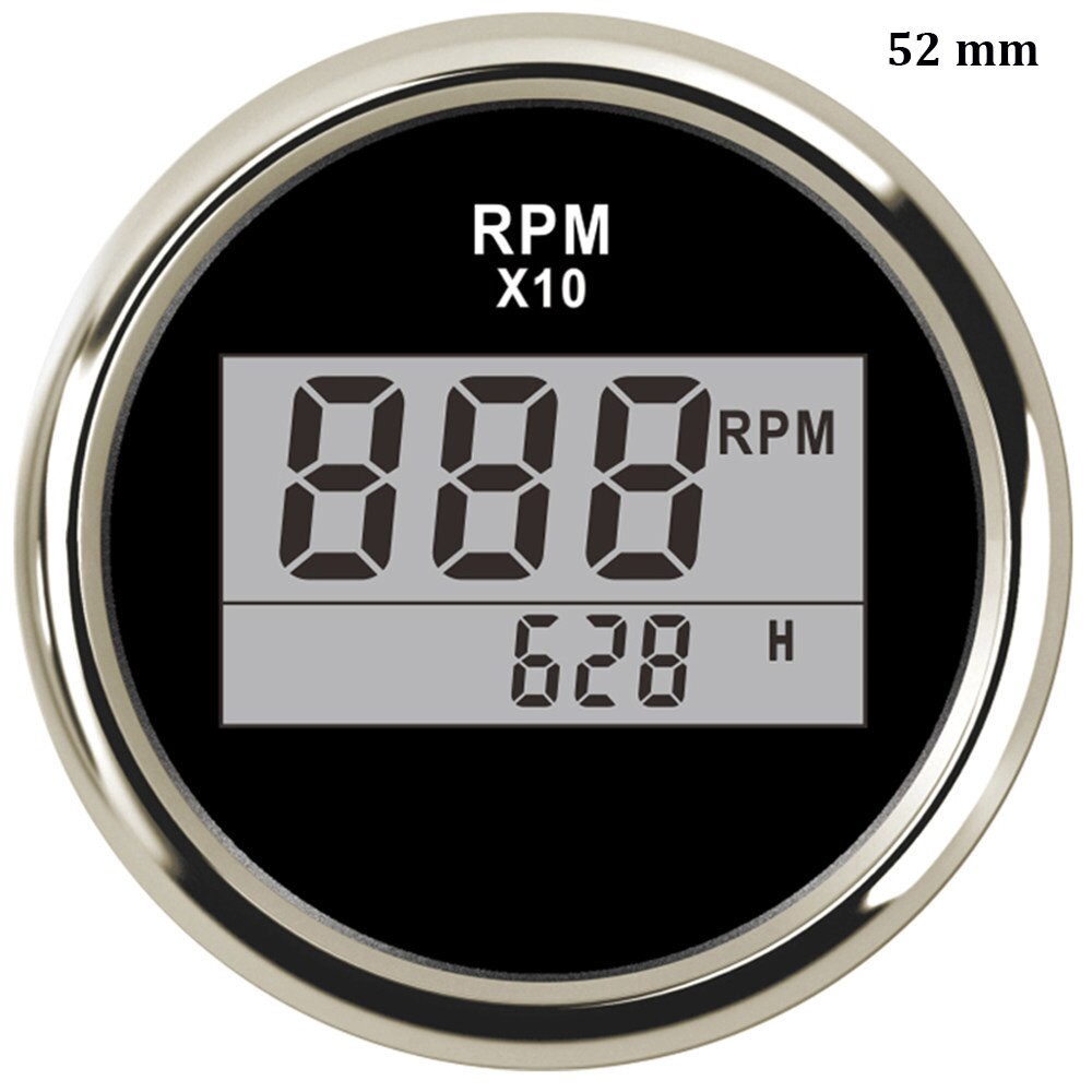 8000 rpm Tachometer Boat Car Marine Tacho Gauge with LCD Hourmeter 85mm Tachometer Diesel &amp;Gasoline Engine RPM Gauge 9~32V: Digital rpm BS