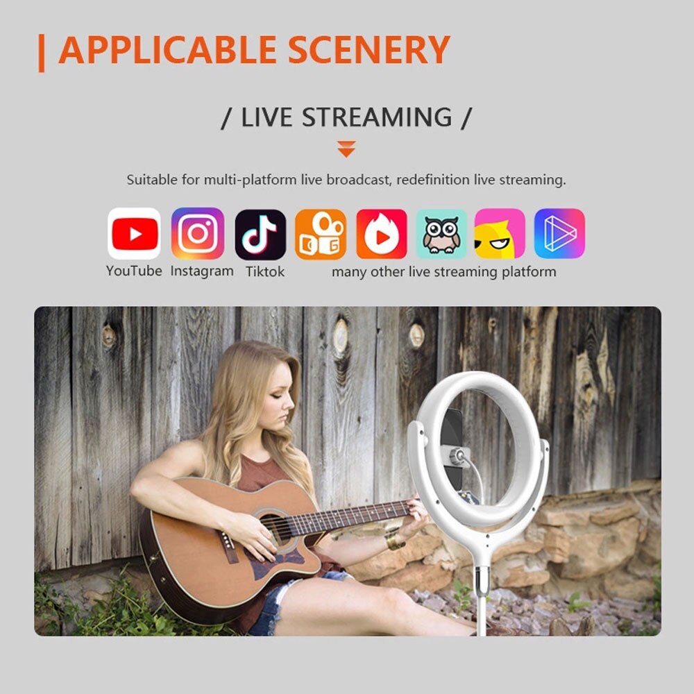 12inch Rotate 360 degrees Dimmable LED Selfie Ring Light ringlight Lamp Video Camera Phone Live Fill Light